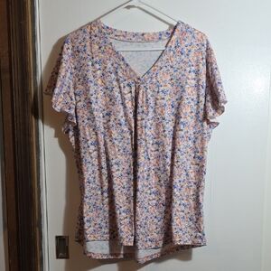 Floral V-Neck Women's Top